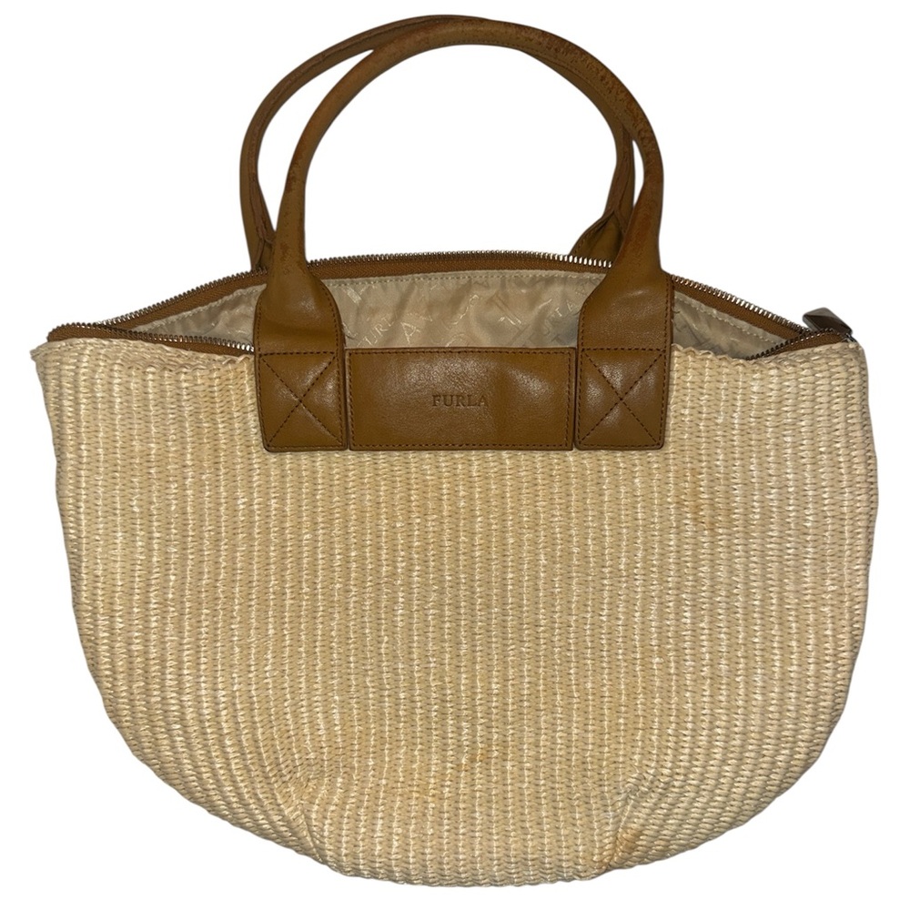 Furla Vintage straw weave bag